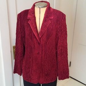 Valentine ❤ PARTY Medium Red Crushed Velvet Blazer